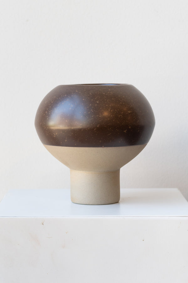OYOY Living Design Hagi brown vase on white surface in a white room