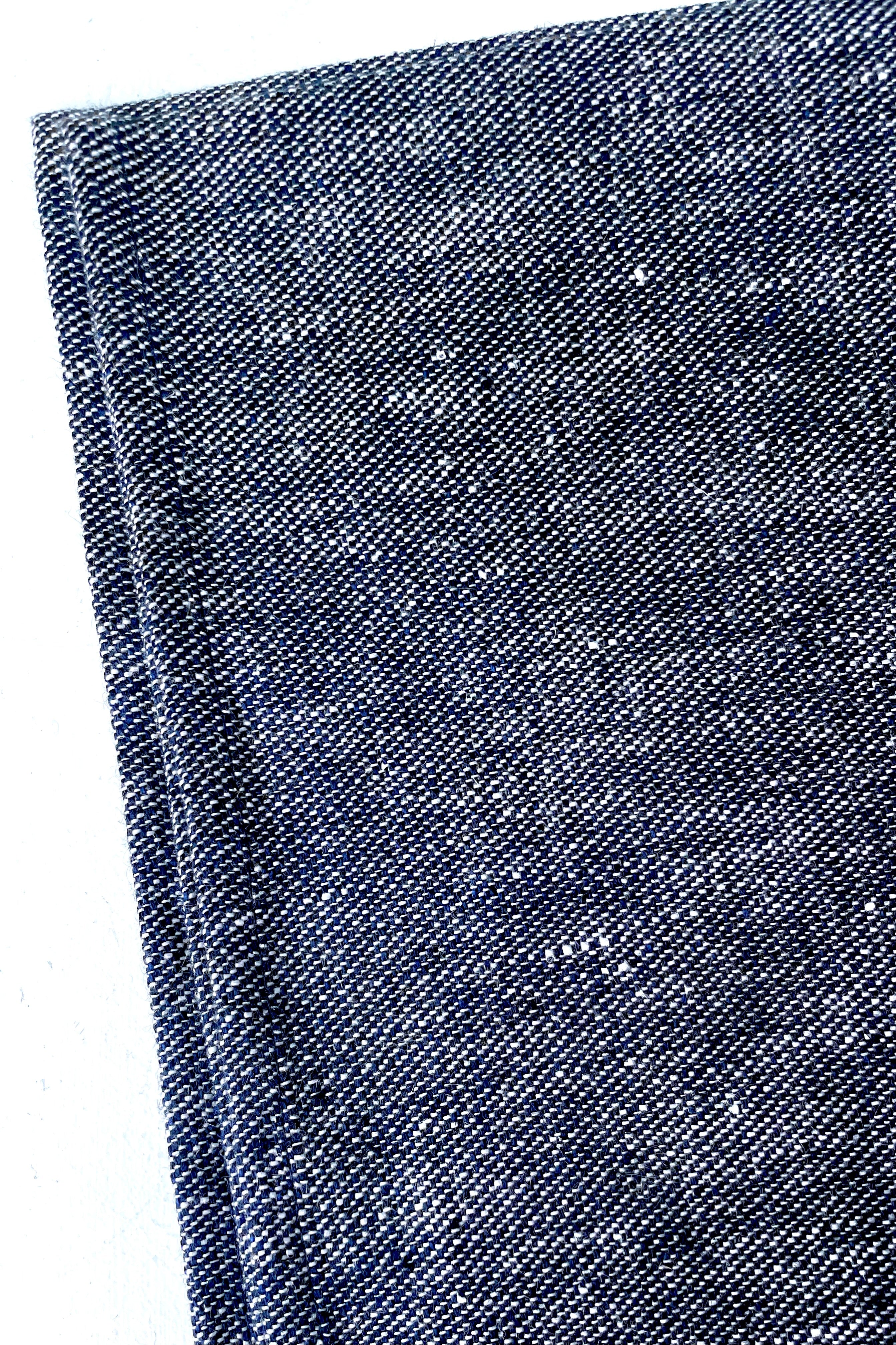 detail of Placemat linen denim navy against a white background