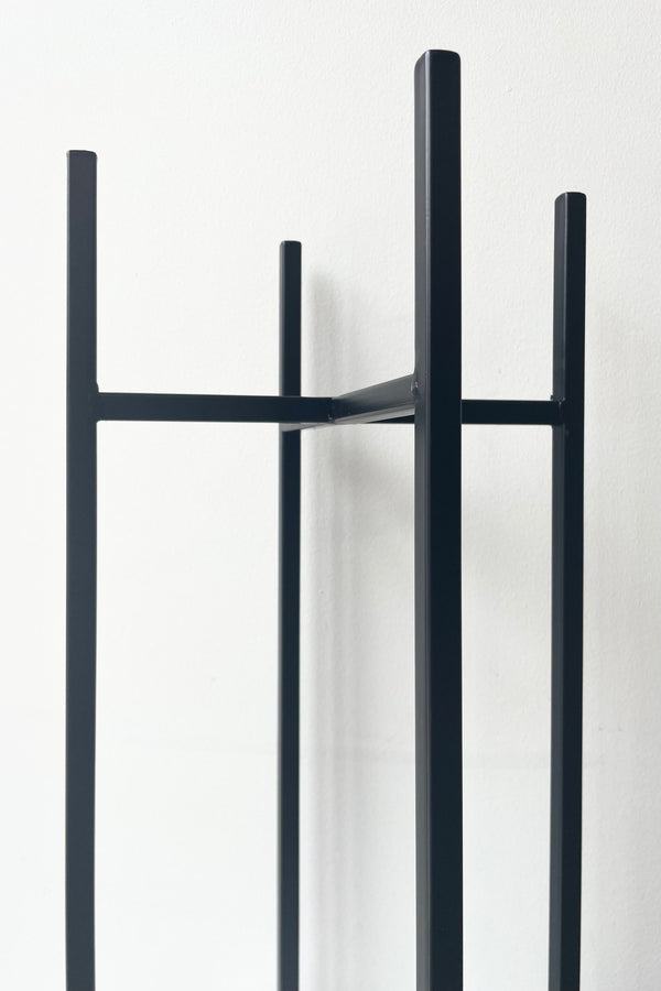 Ascot Plant Stand, Black 9.45" detail against a white wall