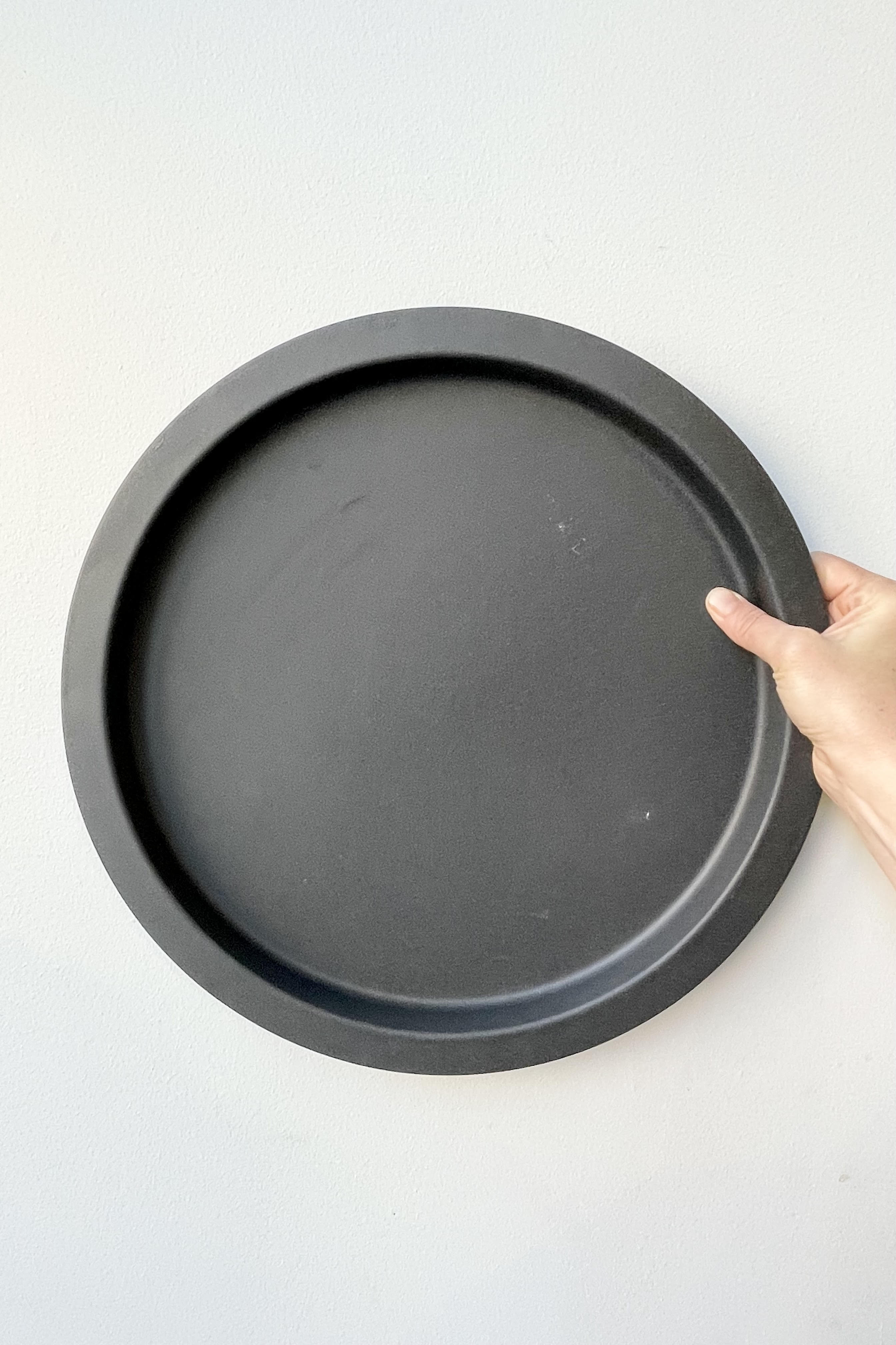 Steel Saucer Grey Speckled 15"