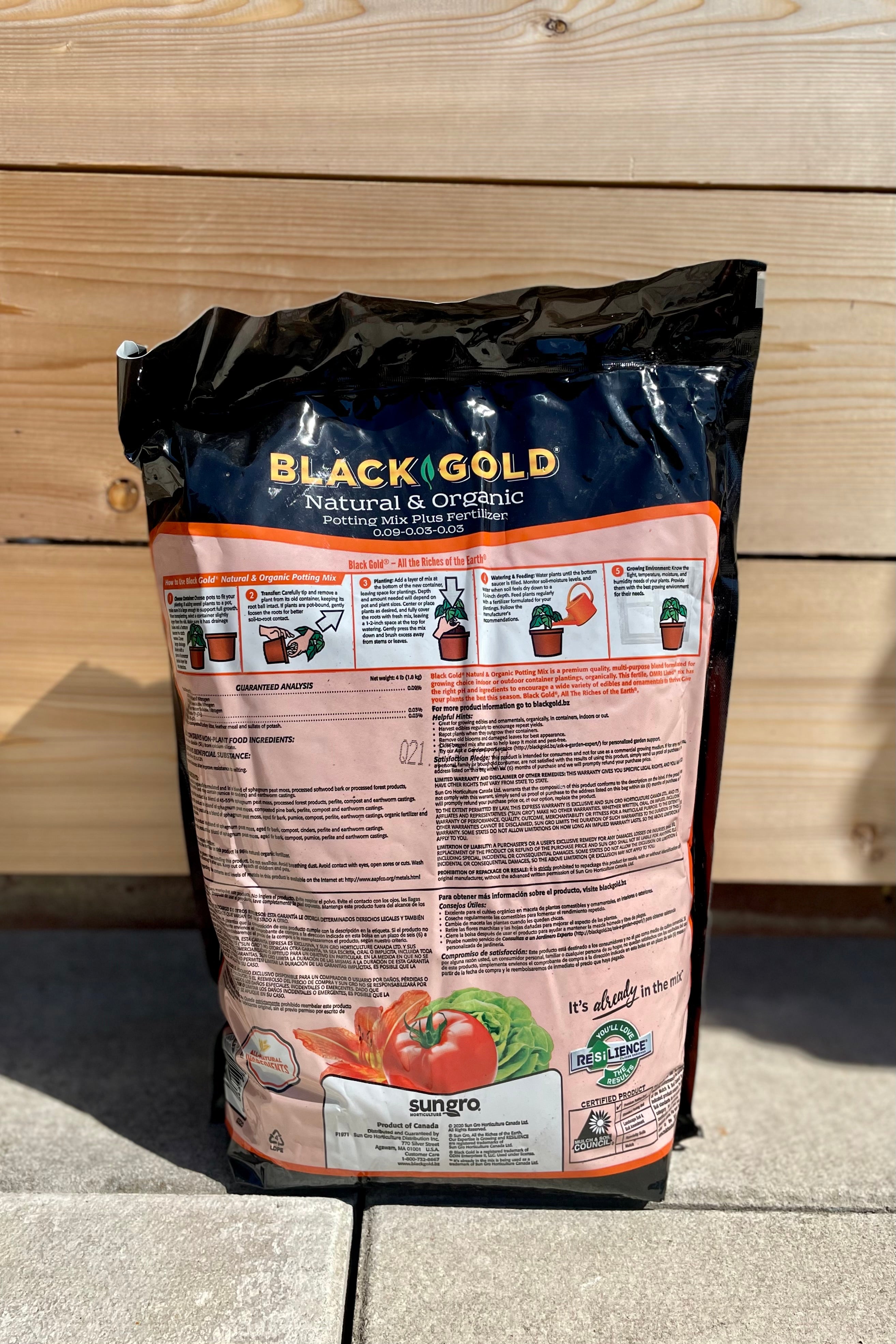 Black Gold Organic Potting Mix 8 Quart