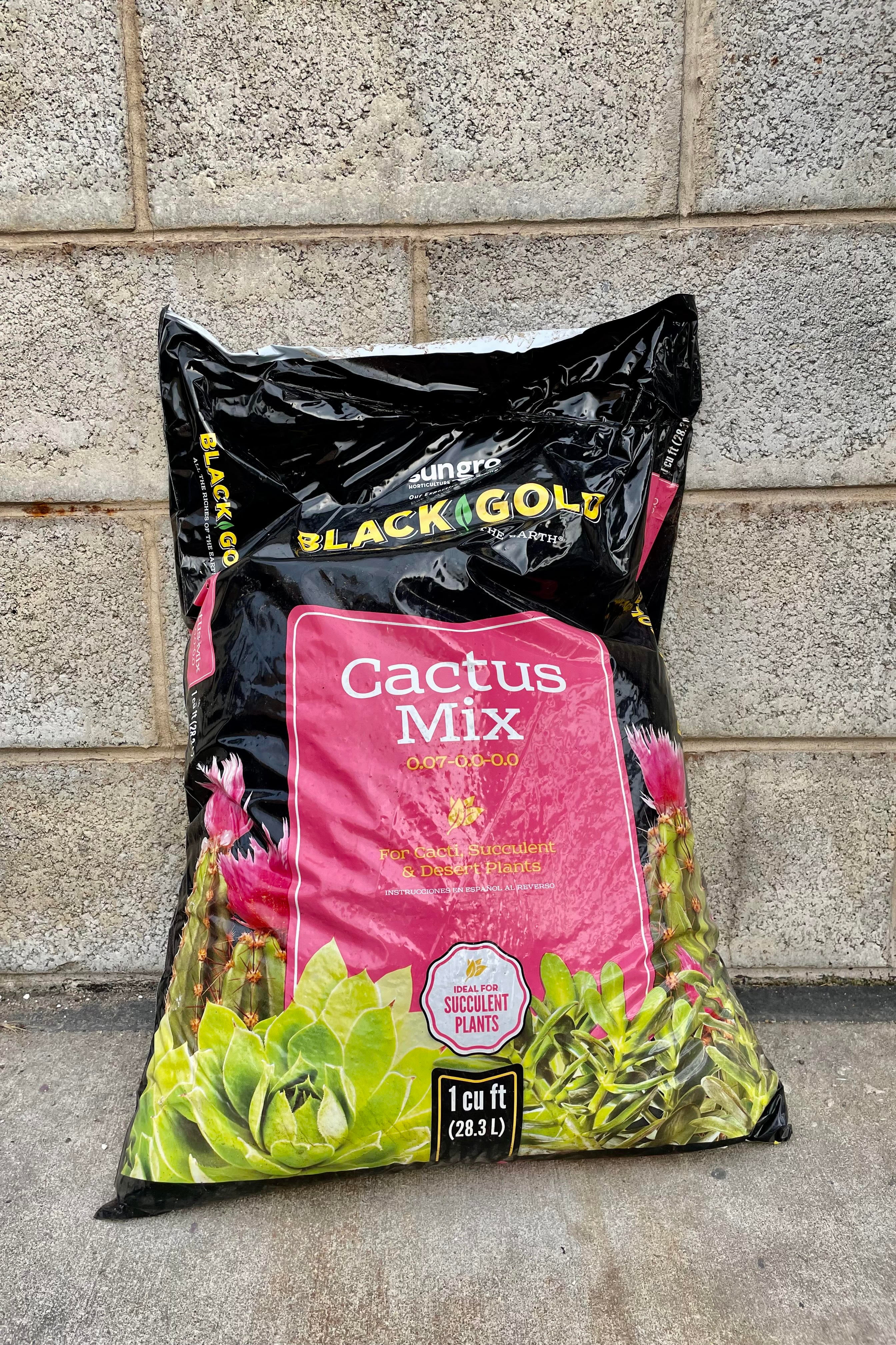 A bag of Black Gold Cactus mix in the 1 cubic foot size showing the front of the bag.