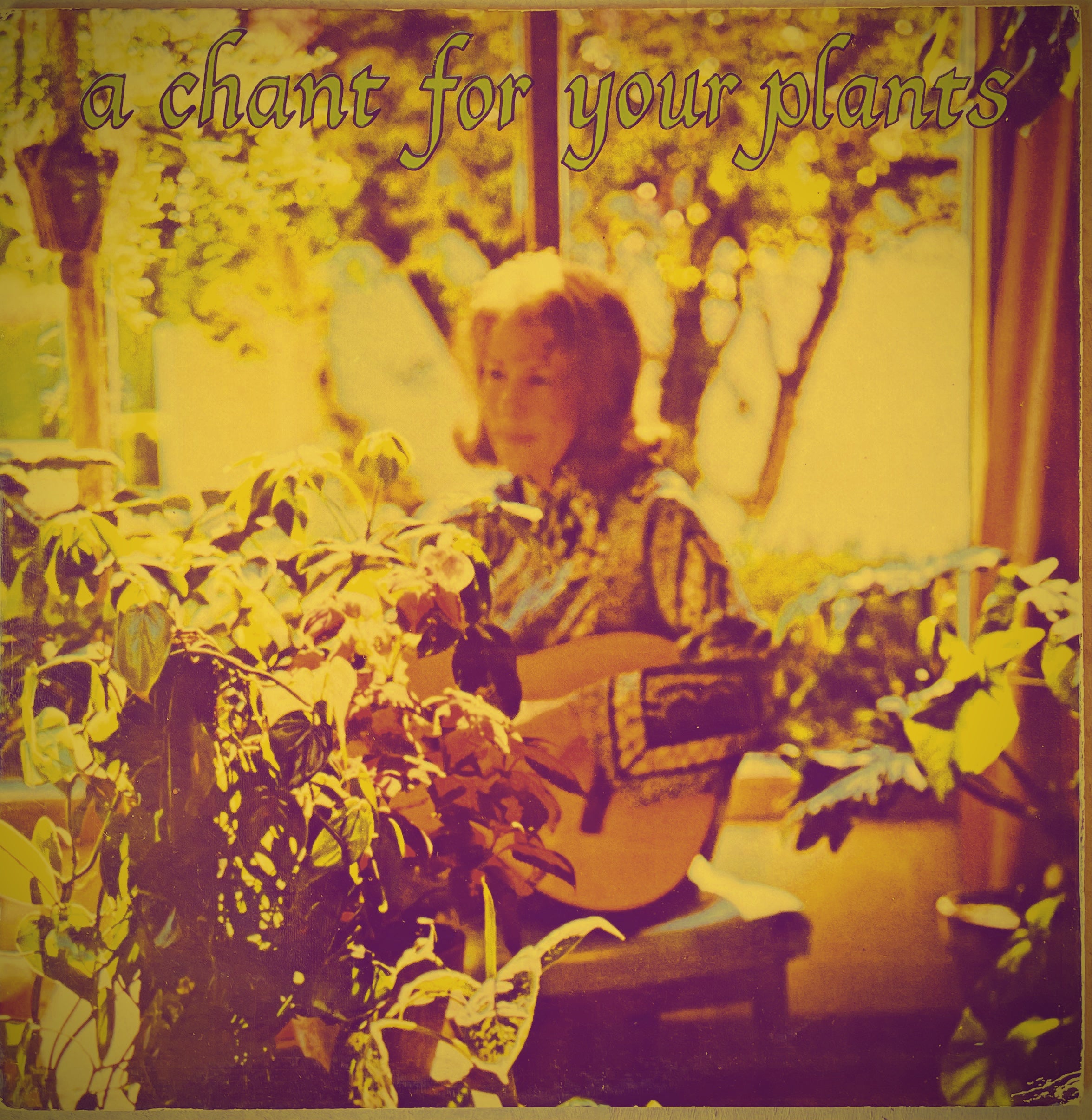 Woman with plants in yellow tones to feature Sprout Home's collection of yellow and warm colors
