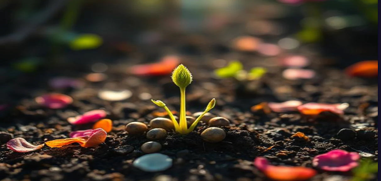A seedling just coming through the soil ©Sprout Home