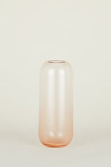 Hawkins New York blush larg Aurora vase viewed at eye level.