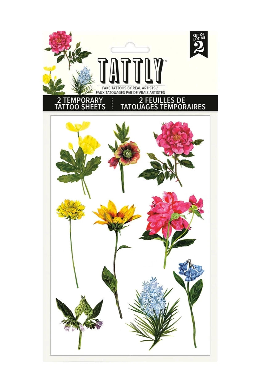 Garden Variety Tattoo Sheets in their packaging by Tattly