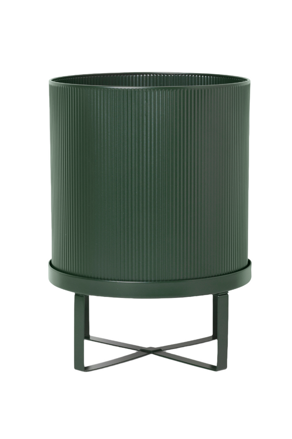 Green Large Bau Pot by Ferm Living empty and against a white backdrop.