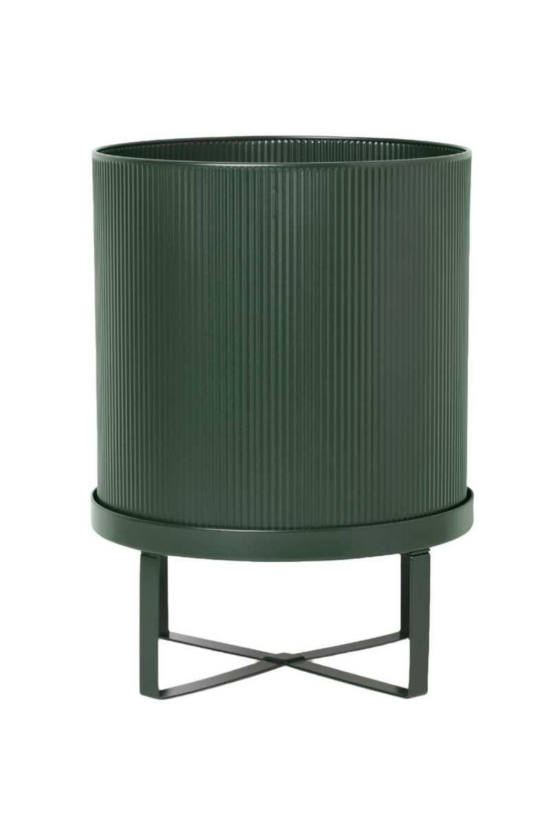 Green Large Bau Pot by Ferm Living empty and against a white backdrop.