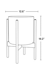 measurements drawing of the LBE Design The Ten Cylinder with stand pot