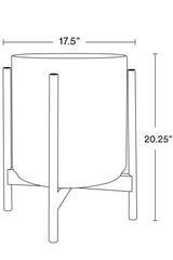 a drawing showing the measurements of the LBE Design the 14 ceramic cylinder and stand.