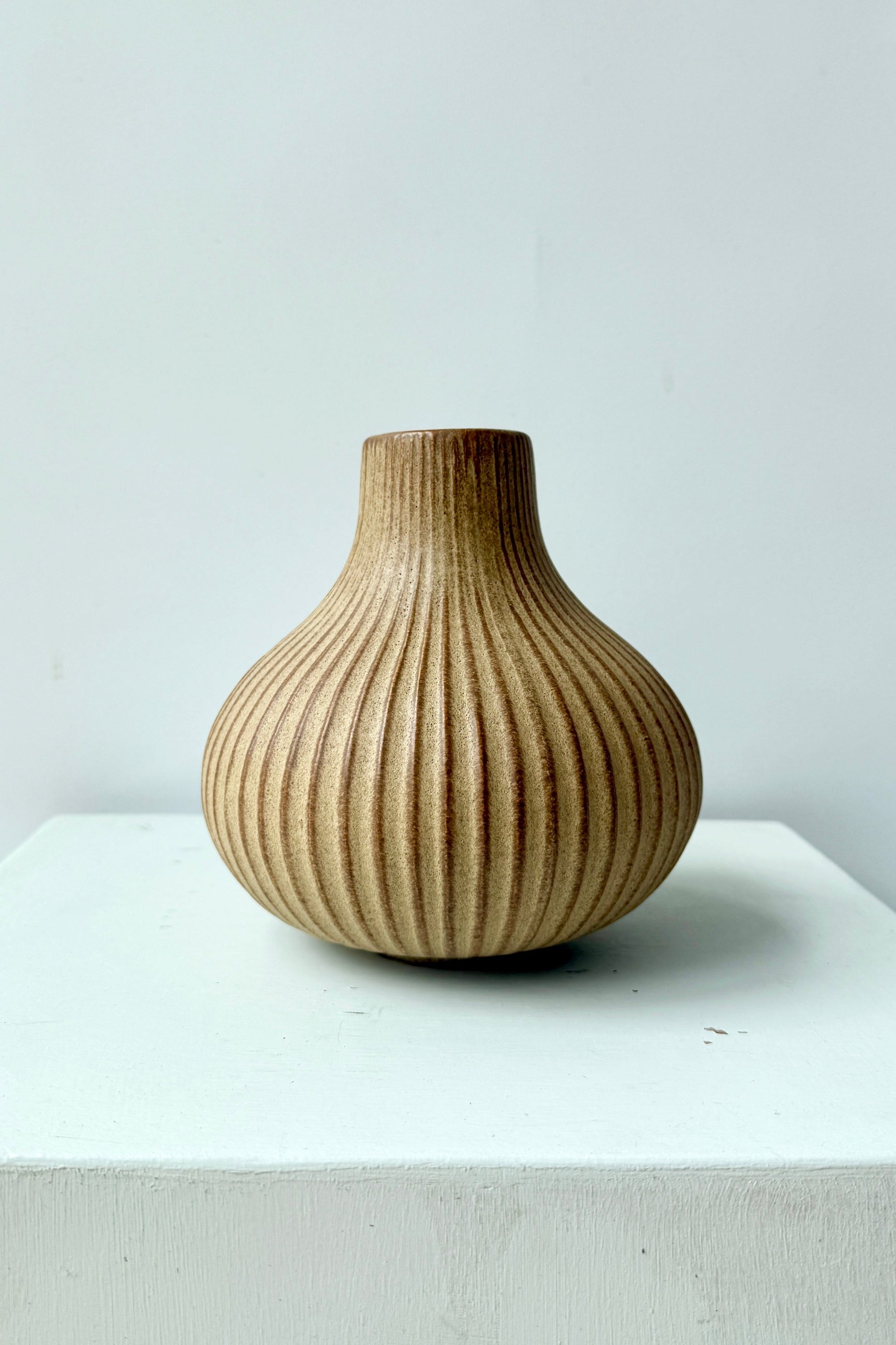The textured Flute vase on a light background ©Sprout Home