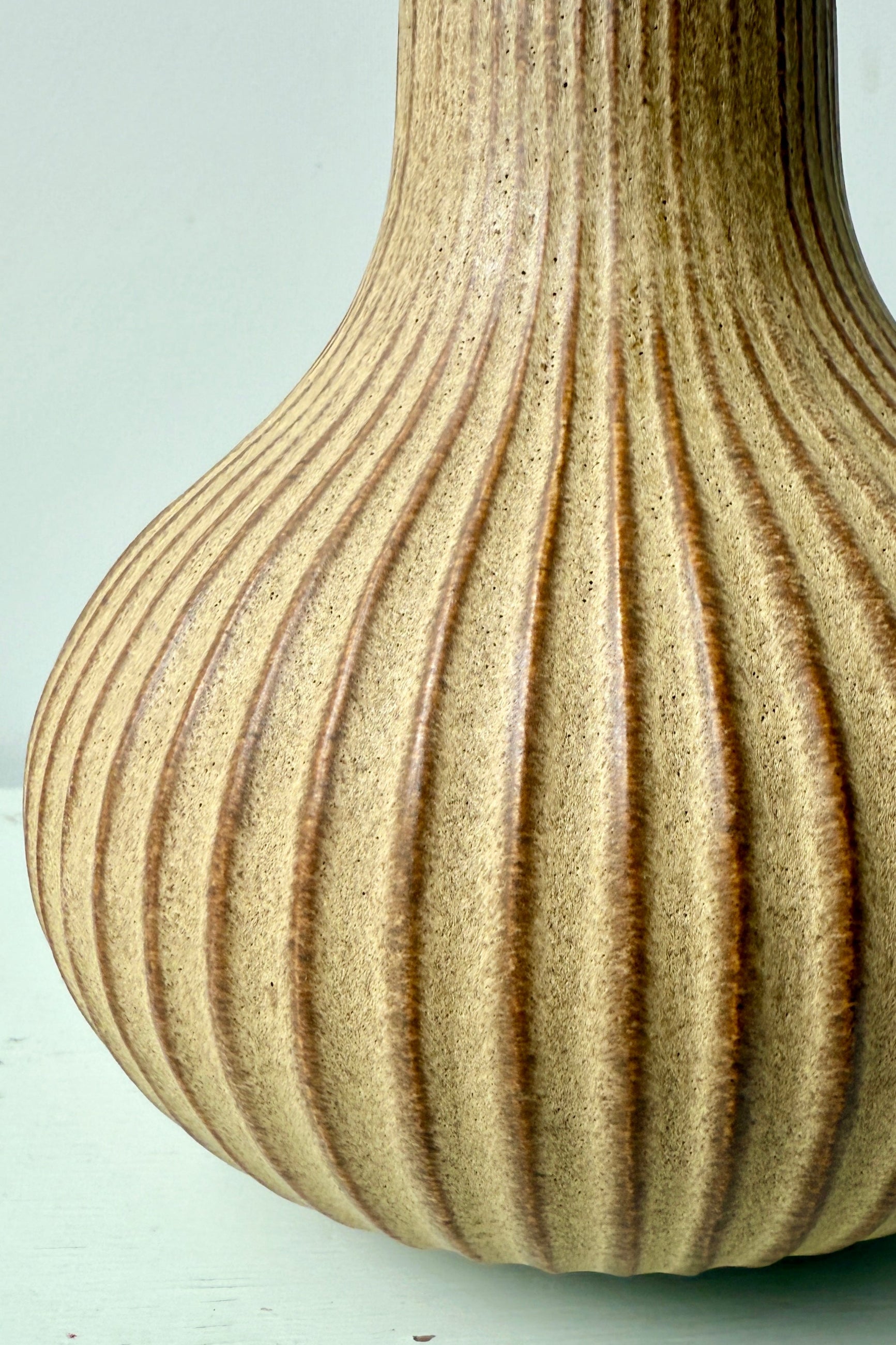 Close-up of the textured Flute vase on a light background ©Sprout Home