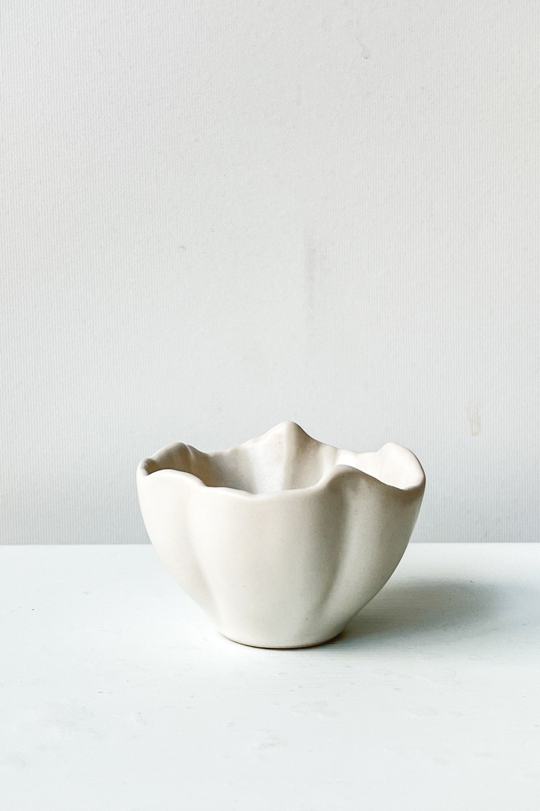White ceramic bowl on a light gray background ©Sprout Home
