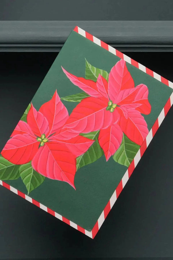 Poinsettia greeting card by STengun Drawings showing the pink leaves.