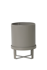 Small Warm Grey Bau Pot by Ferm Living viewed from the side.