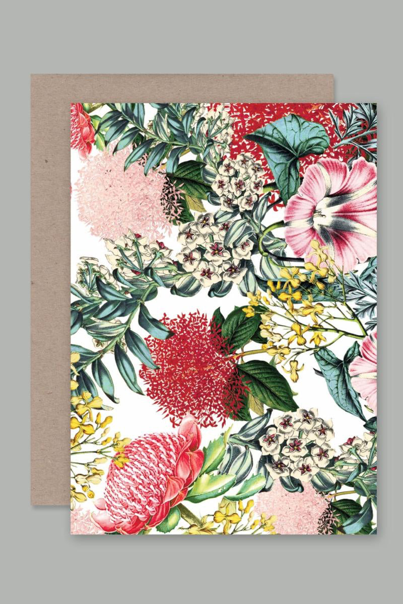 Botanical Card by AHD Paper co with its envelope behind it.