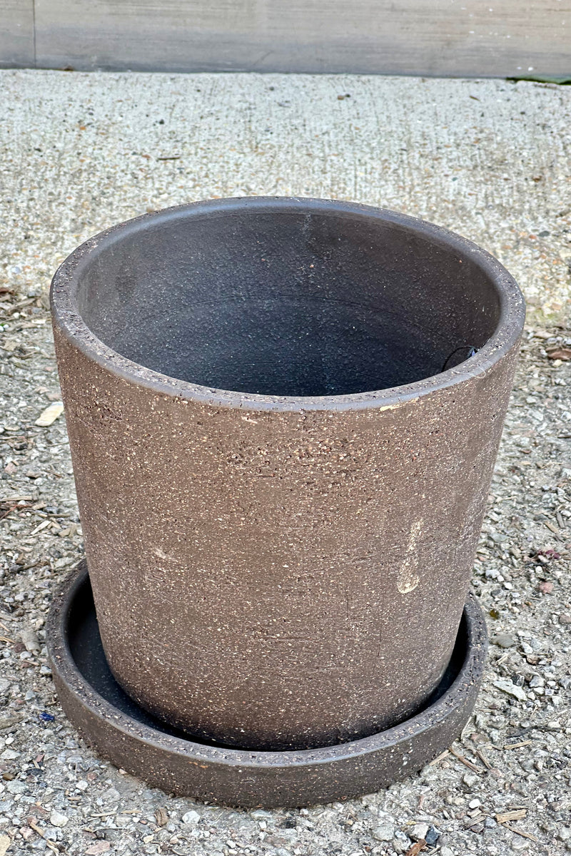 Maracay Planter in a carob color shown from the top side looking in empty. 