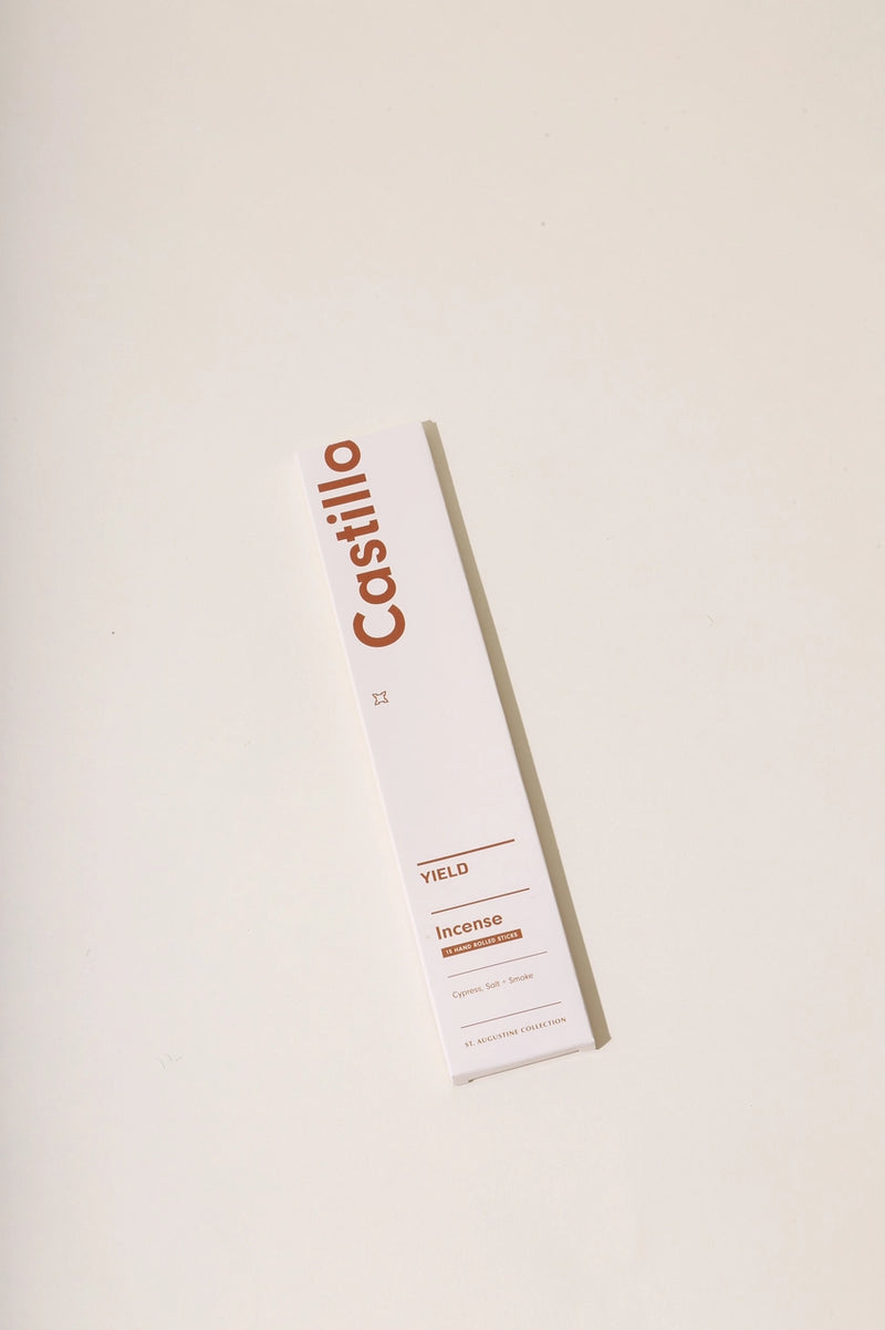 Castillo Stick Incense by Yield in its white packaging.