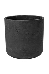 Black washed Charlie pot by Pottery Pots against a white backdrop.