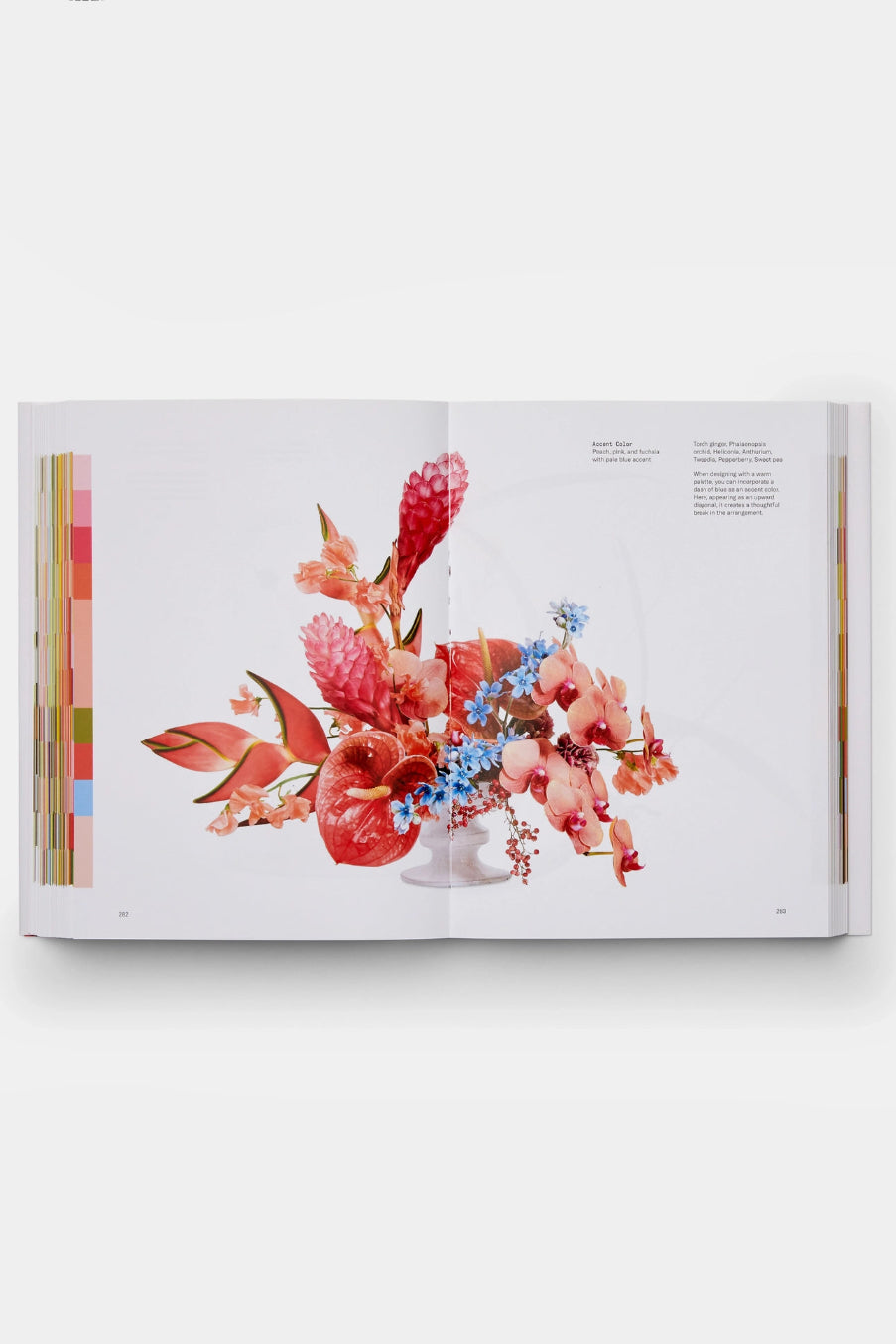 Open Flower Color Theory  book showing a colorful floral arrangement on a white background ©Phaidon