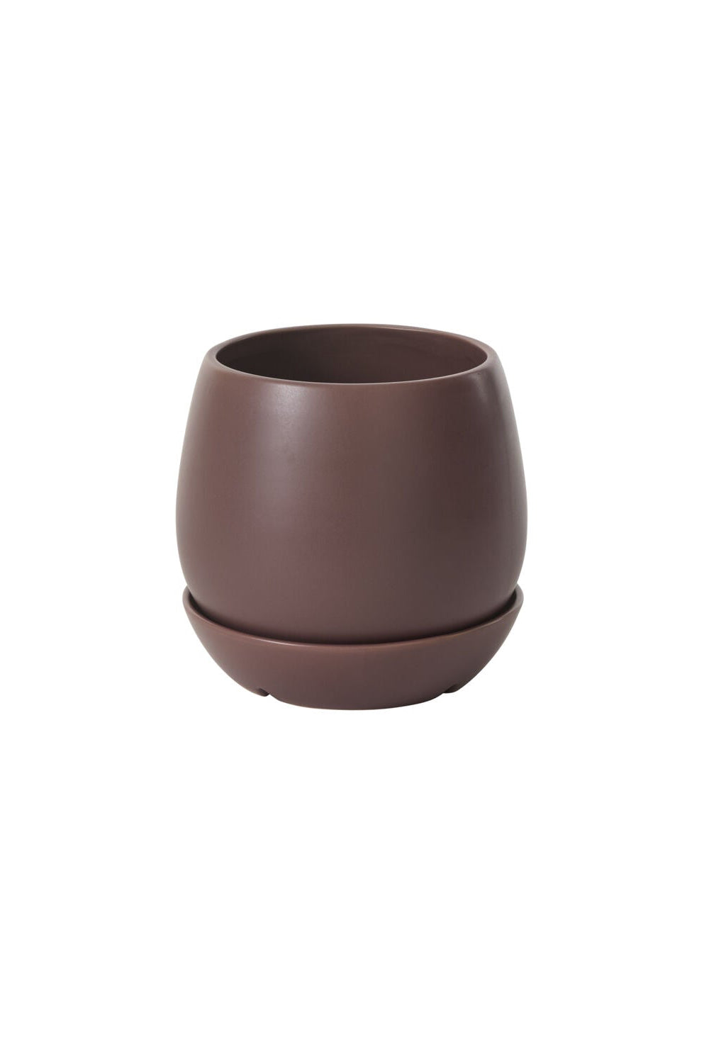 Brown purple Dalton ceramic planter on a white background ©Accent Decor