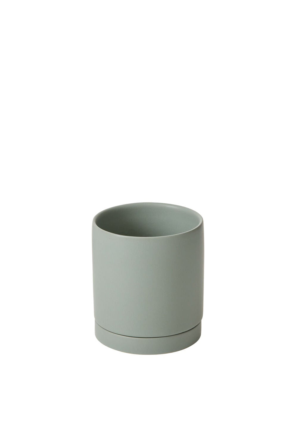 Green Romey cylindrical container on a white background ©Accent Decor