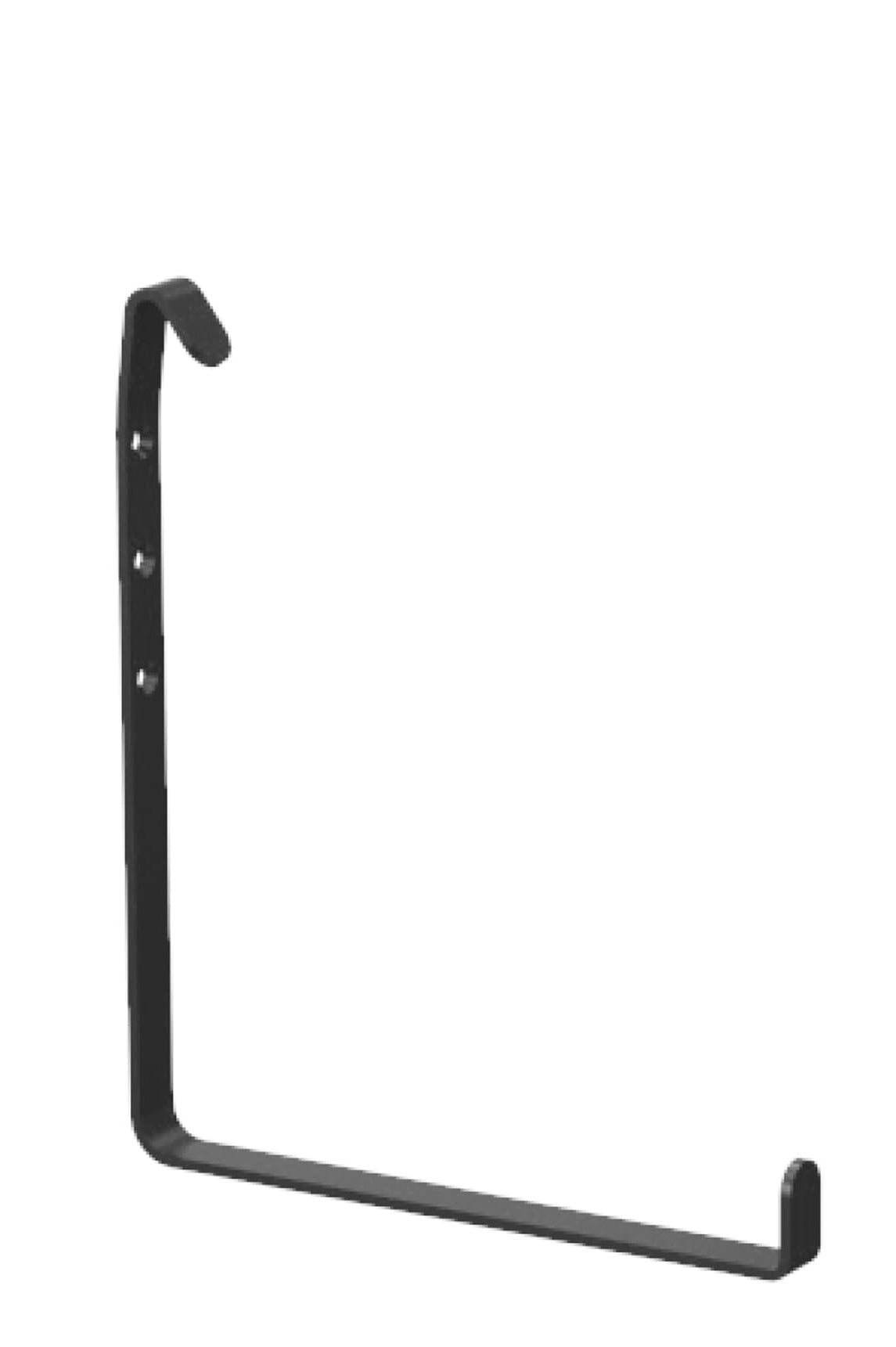 Black L-shaped hook on a white background with TruDrop logo. ©Crescent