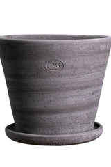 Bergs Potter Grey Larger Pot showing a detail of the Bergs Stamp