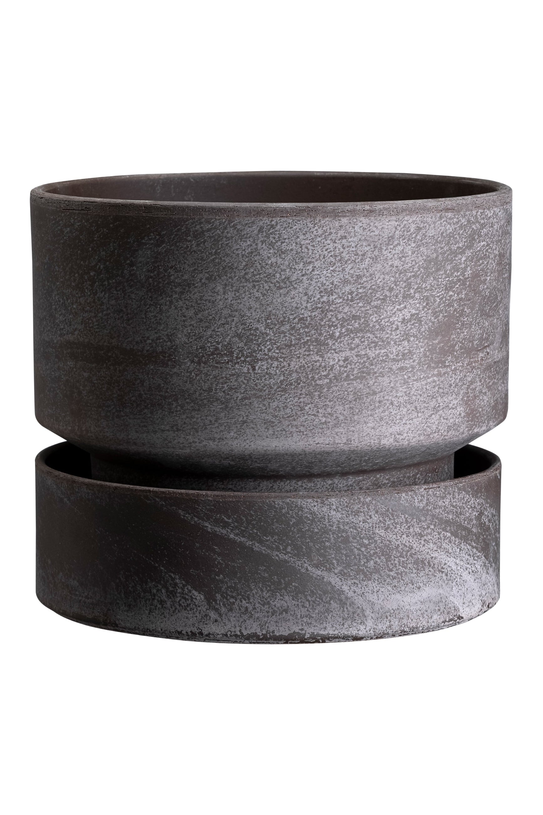 Hoff grey Low pot on a white background ©Bergs Potter