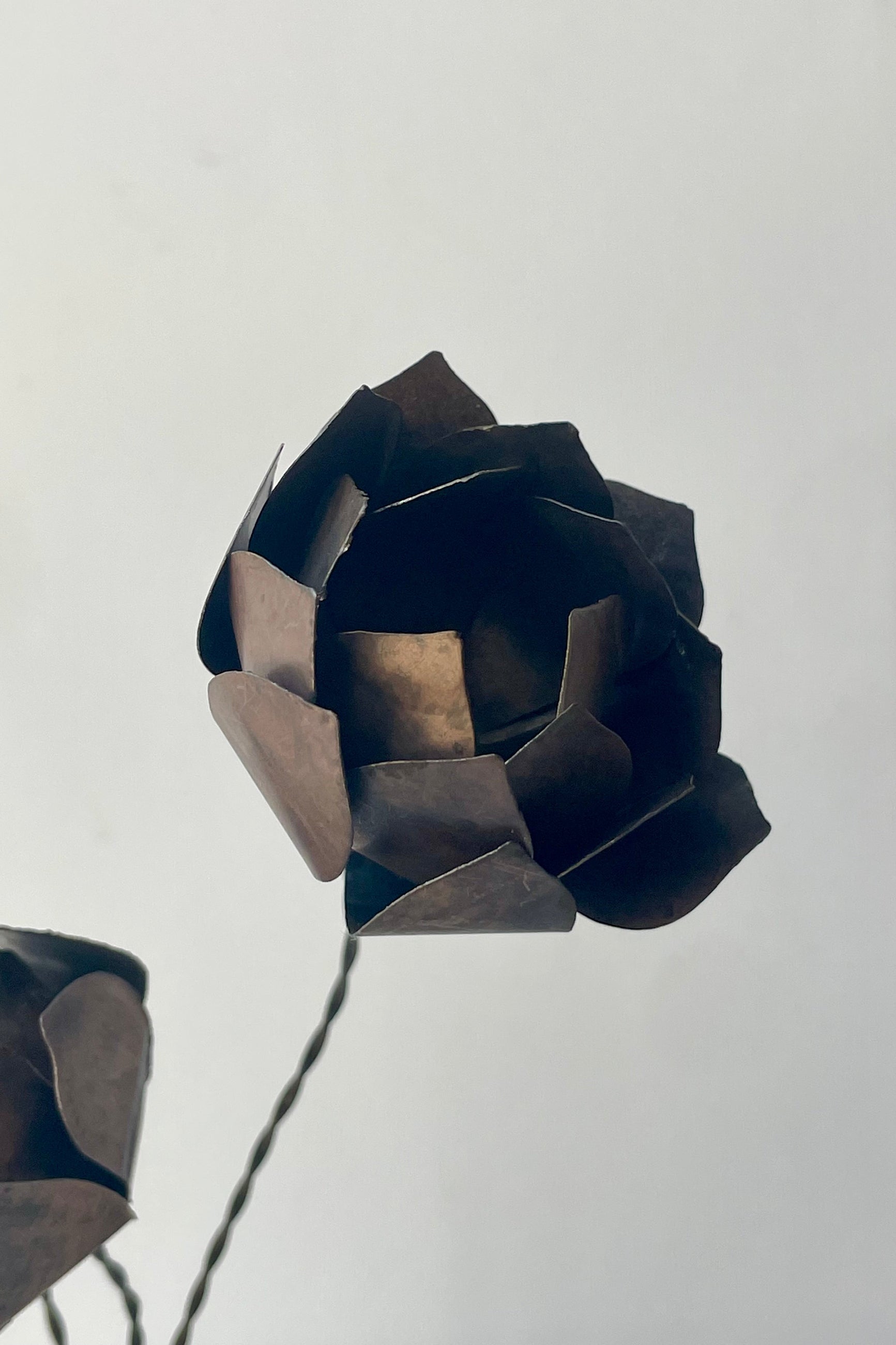 Photo of a brass geometric floral sculpture in front of a white background ©Sprout Home