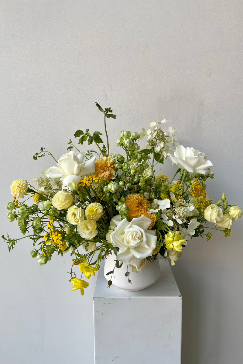 Sprout Home Champagne Toast arrangement in a white valve pot