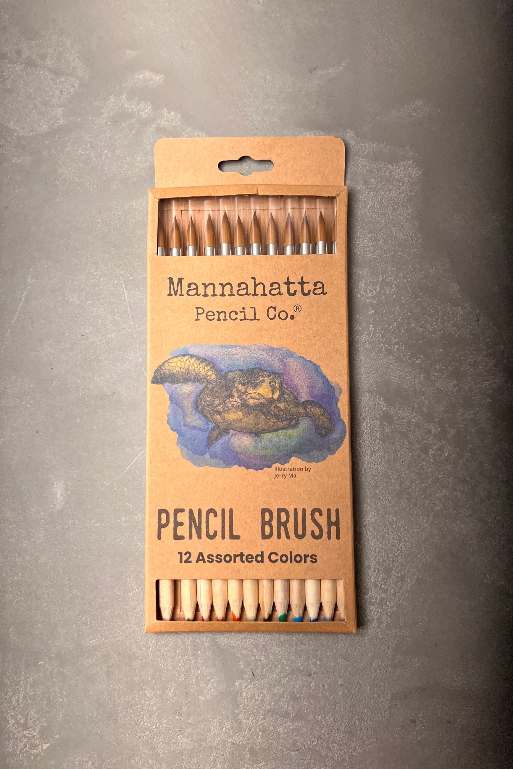 Pack of 12 Assorted Color Pencil Brush ©Mannahatta Pencil Co.