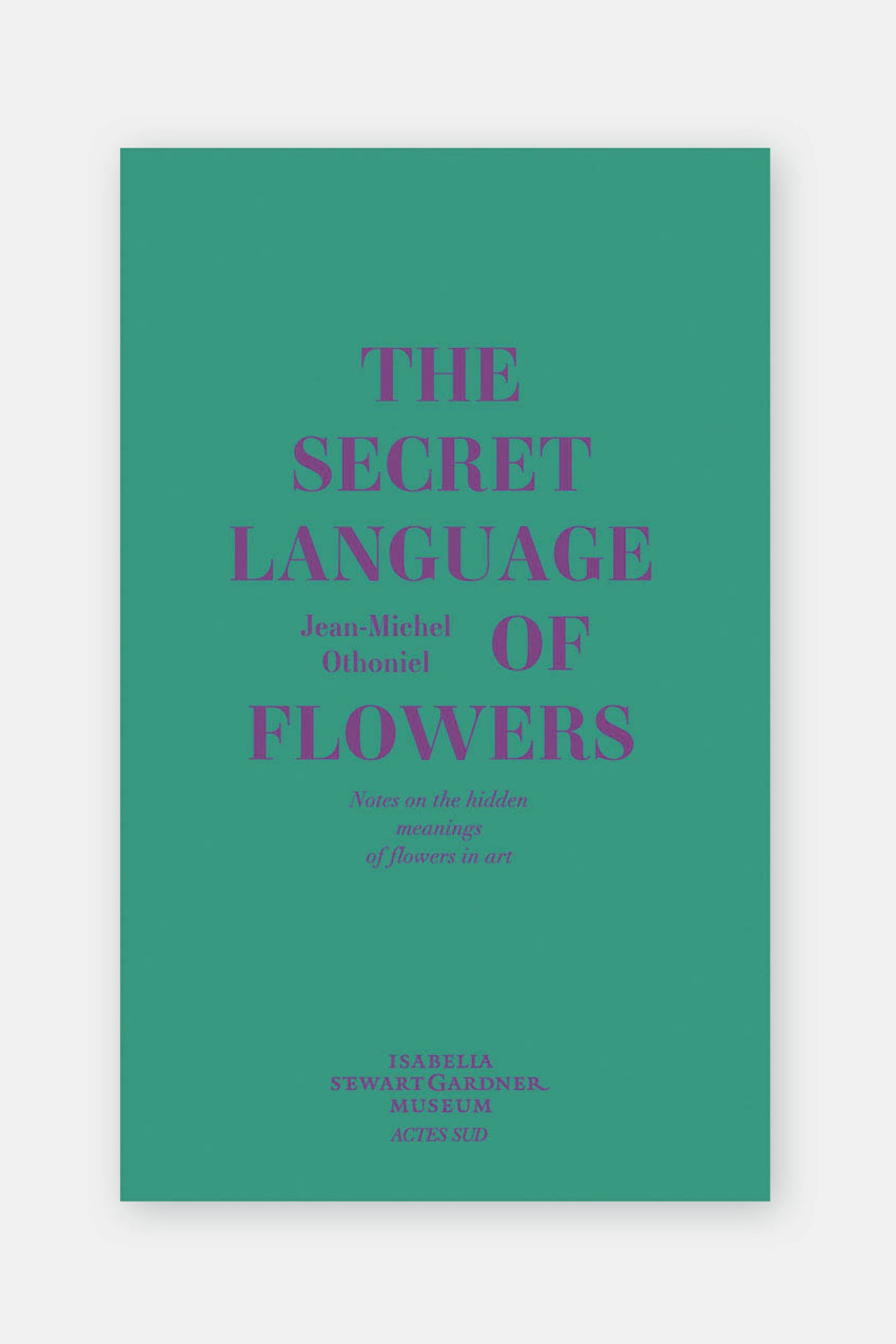 Book cover of 'The Secret Language of Flowers' with teal background and purple text. ©Artbook D.A.P.