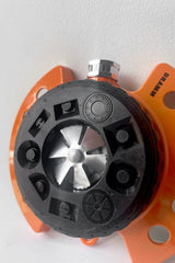 A detailed look at Dramm 9 Pattern Turret Sprinkler against white backdrop