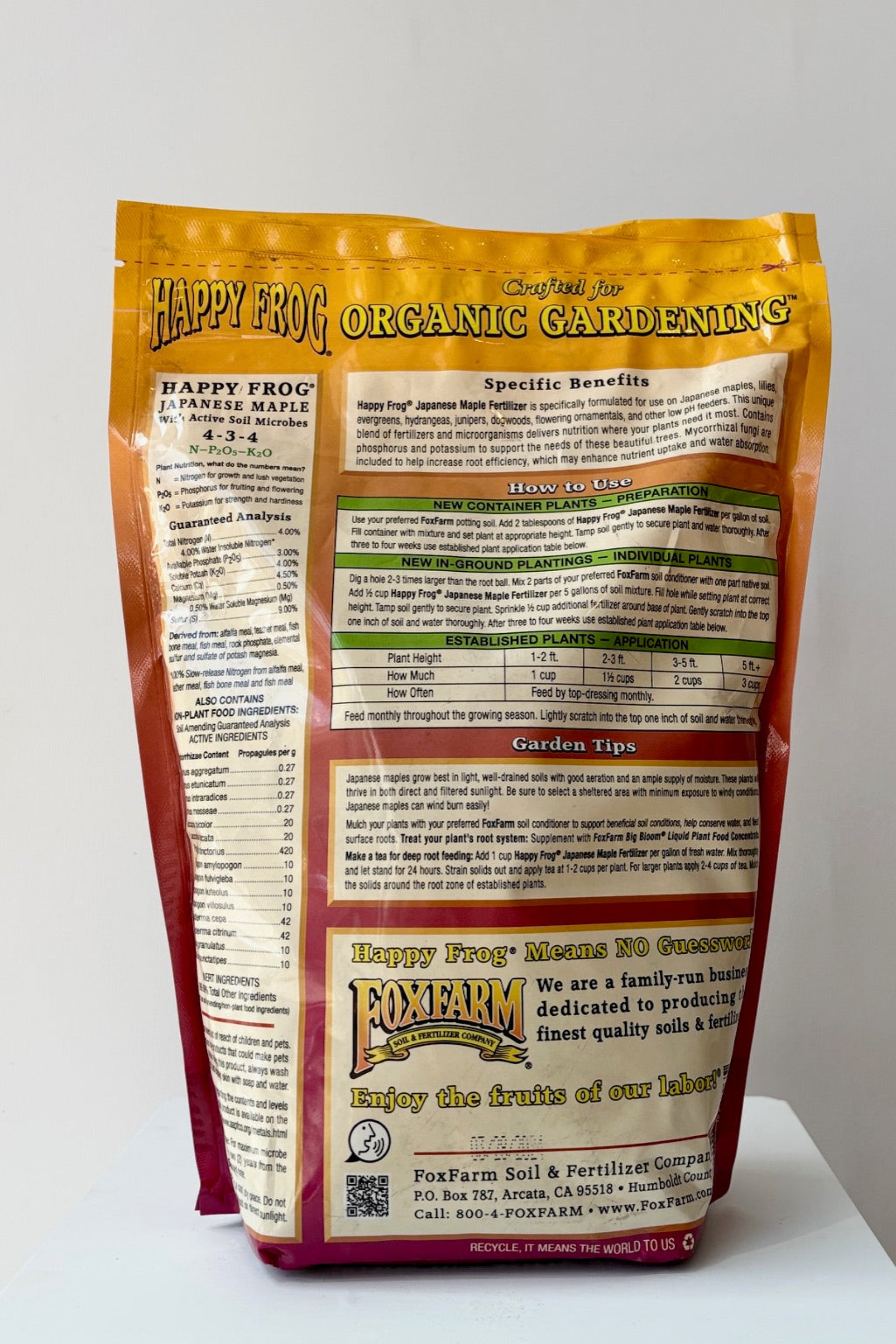 FoxFarm Happy Frog Japanese Maple 4-3-4 Fertilizer 4lb at SPROUT HOME