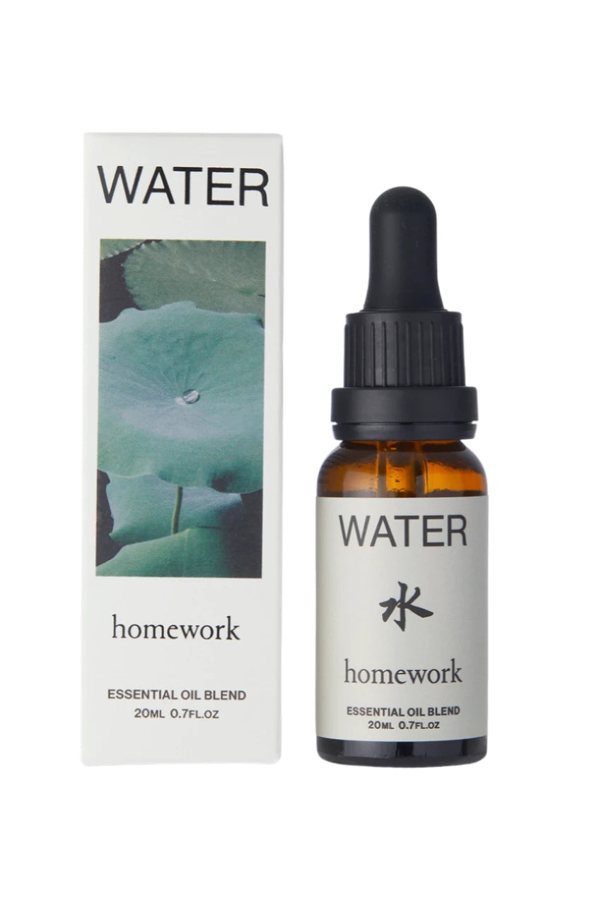 Water essential oil packaging and dropper by Homework.