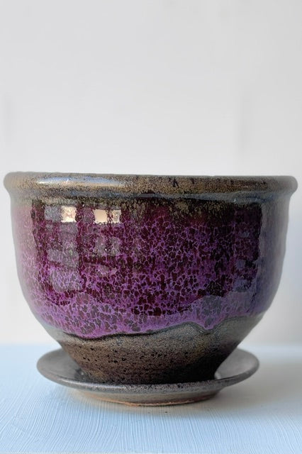 Planter Moss & Lilac Glaze 8"