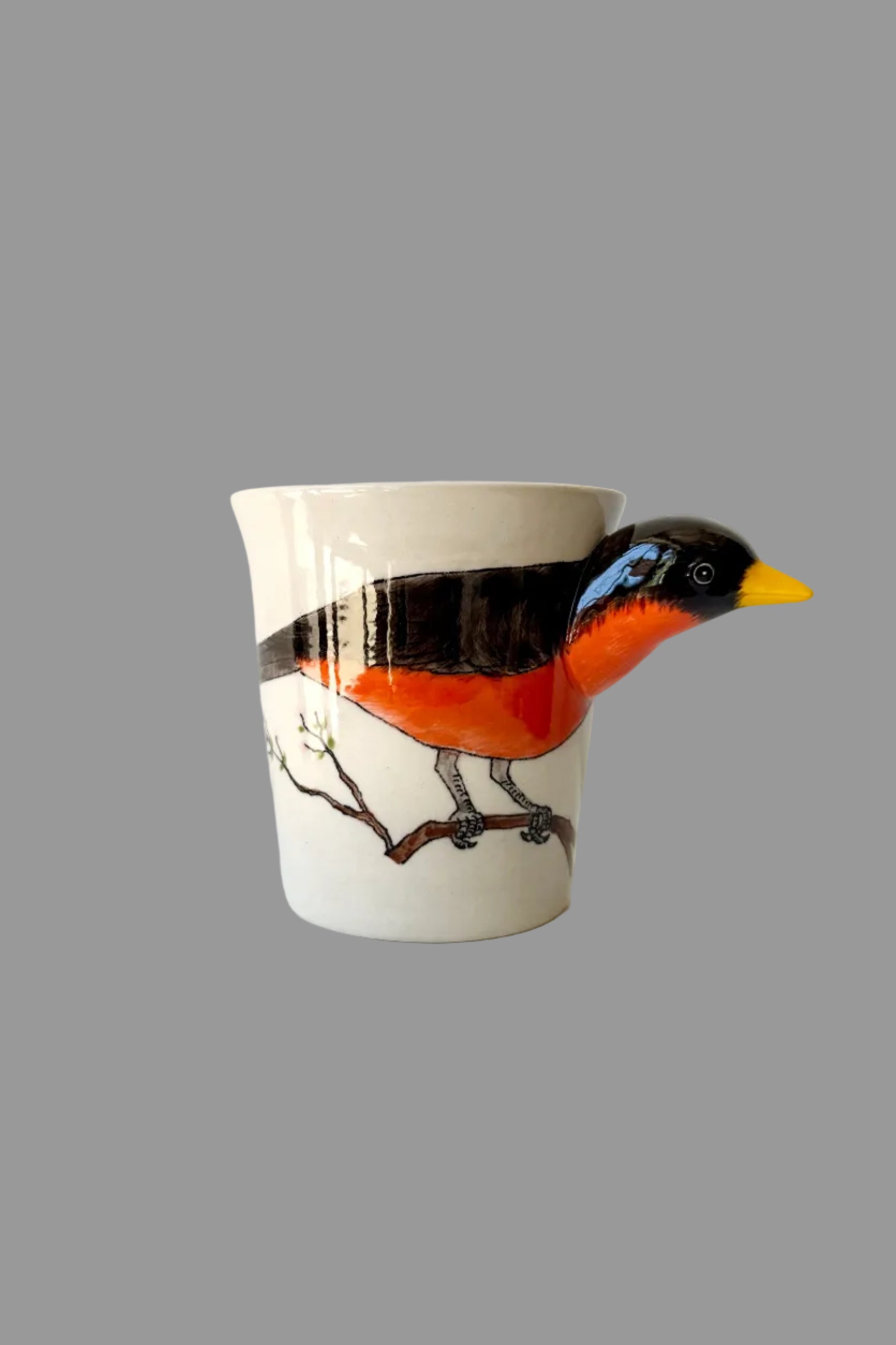 Ceramic mug with a bird design on a white background ©Sprout Home