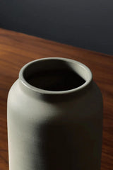 Forest Green Medium Bouquet vase from L'Impatience Pottery showing the top lip