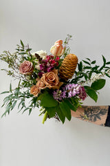 Dusk custom floral arrangement by Sprout Home with a tropical touch. 