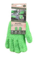 A package of Mossify green microfibre gloves