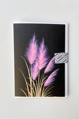 Pink Pampas card by Stengun at Sprout Home showing the graphic front of card