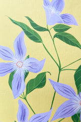 Detail image of the sweet clematis card by Stengun showing the purple flowers with green stems. 