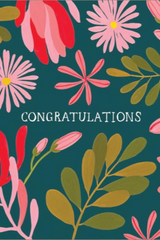 A detail of the AHD Congratulations card showing the center of the card with the words "Congratulations"