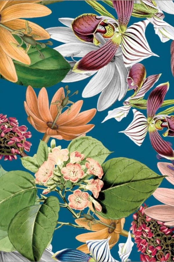 Detail image of the floral on the Jungle card by AHD.