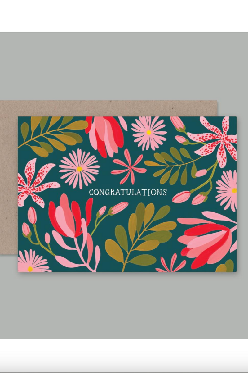 The Congratulations card by AHD with a Kraft envelope inside.