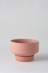 an Ochre pink Angus & Celeste small Collector's Gro pot empty and against a white background. 