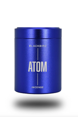 Blackbird ATOM incense in its blue packaging.