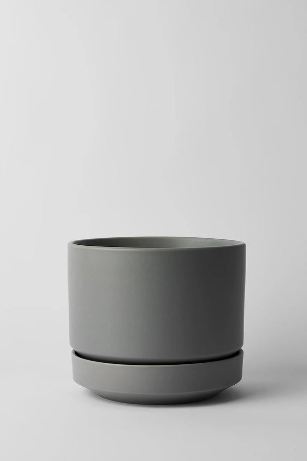 LBE Design Revival Ceramics Round Two planter in gray