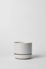 LBE Design Revival Ceramics White Round Two planter empty